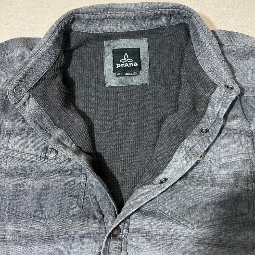 Prana Flannel Button Up‎ Shirt Long Sleeve Lined Thick Warm Thermal Mens Medium